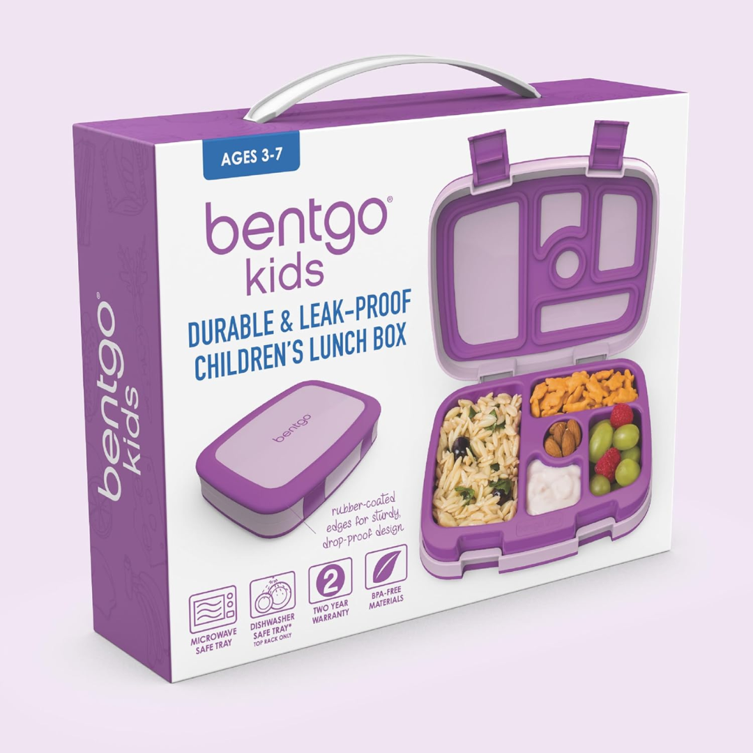 Lonchera Bentgo Fresh para Niños y Adultos, Hermética y Portátil con 4 Compartimentos, Ideal para Comidas Saludables y Control de Porciones - Color Púrpura
