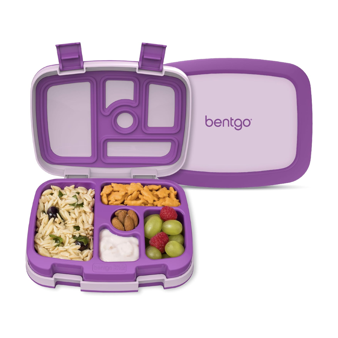 Lonchera Bentgo Fresh para Niños y Adultos, Hermética y Portátil con 4 Compartimentos, Ideal para Comidas Saludables y Control de Porciones - Color Púrpura