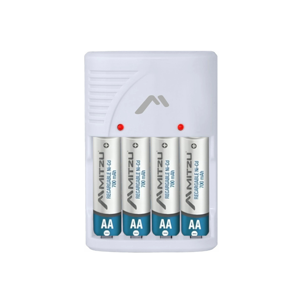 Cargador MITZU MC-210 con baterías recargables 4 AA + 4 AAA