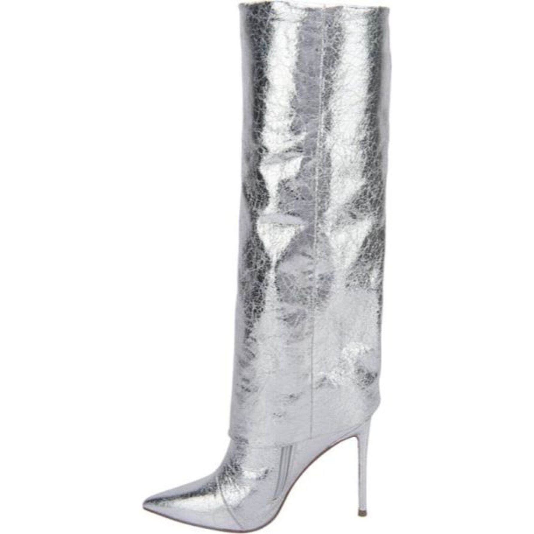 Botas para mujer, alta, con polaina de acabado metálico, tacón delgado y alto, marca Thalia Sodi mod. 1141390