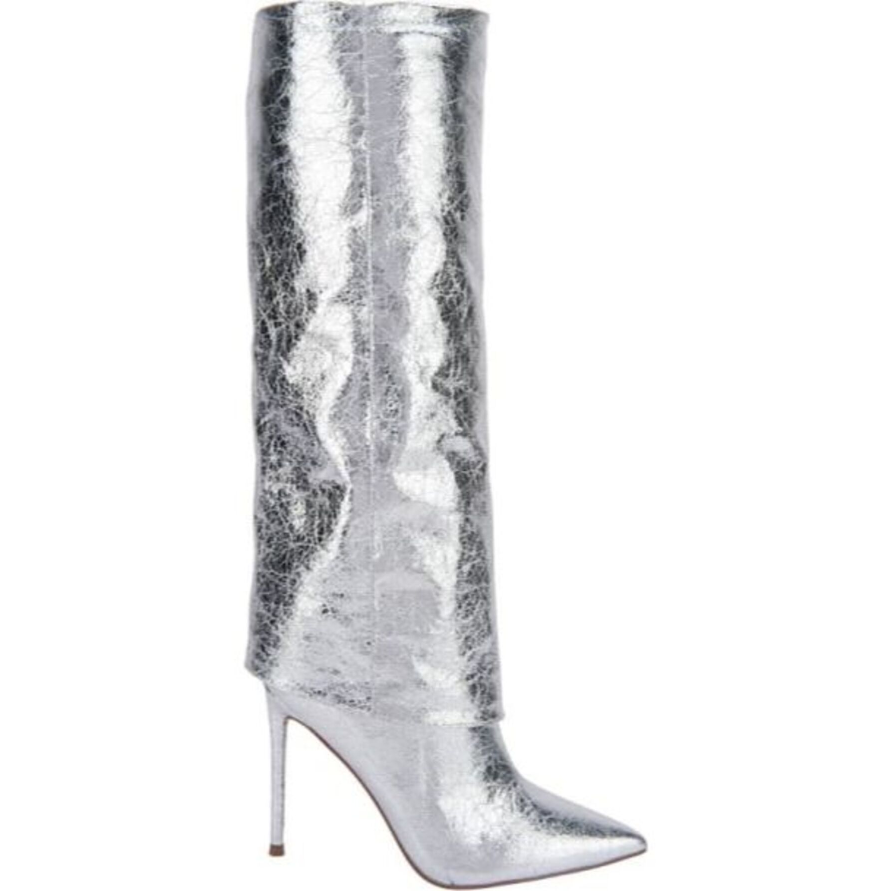 Botas para mujer, alta, con polaina de acabado metálico, tacón delgado y alto, marca Thalia Sodi mod. 1141390
