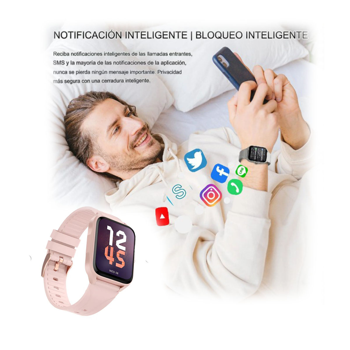 Smartwatch Q1 G-Tide Rosa DM 
