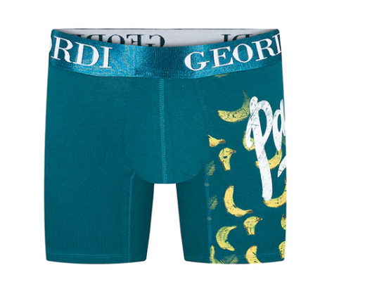 Boxer Corte Medio, Colombiano de Algodon, Ajustado Color Azul Bosque de Bananas