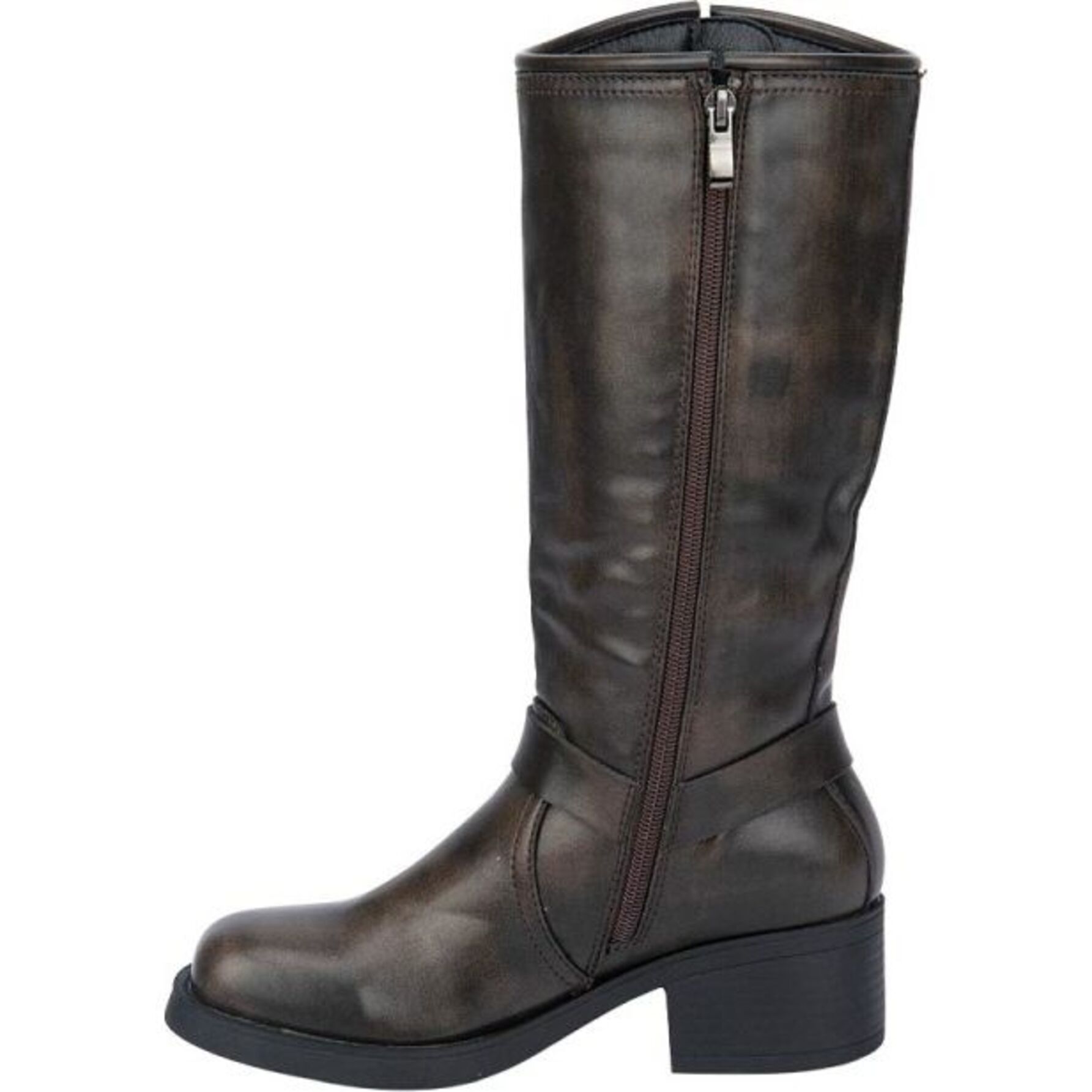 Botas para mujer, con hebillas y estribo decorativo, acabado atanado, color café, marca Goodyear, 1141395