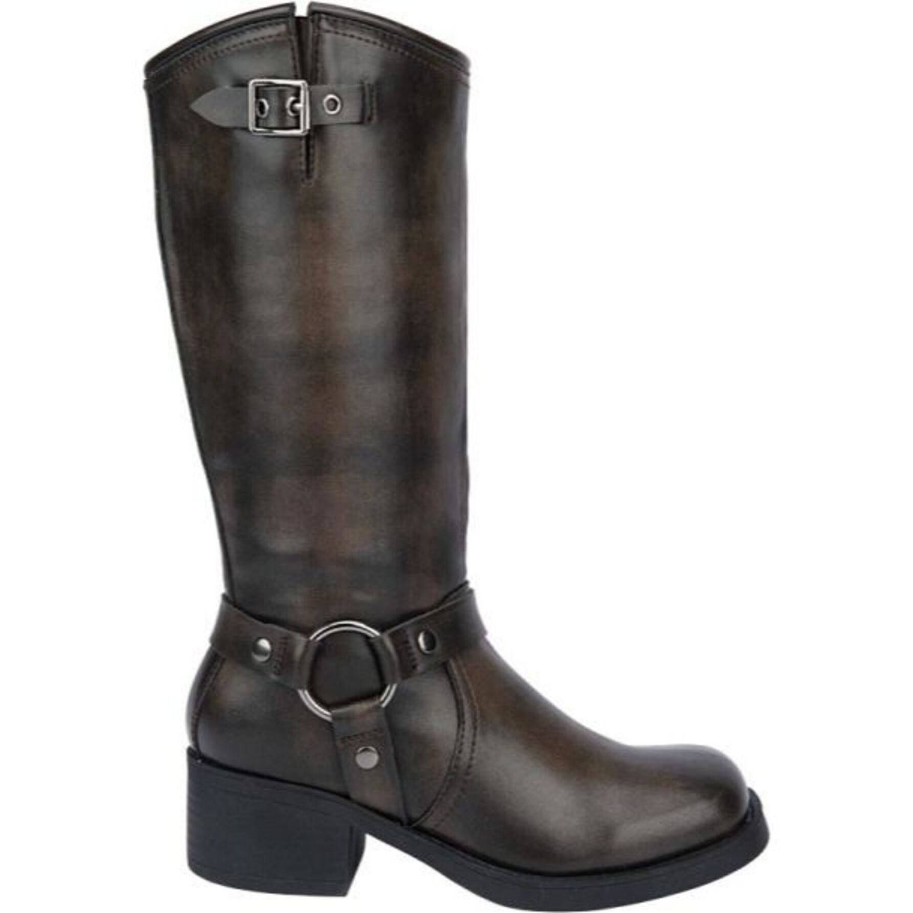 Botas para mujer, con hebillas y estribo decorativo, acabado atanado, color café, marca Goodyear, 1141395