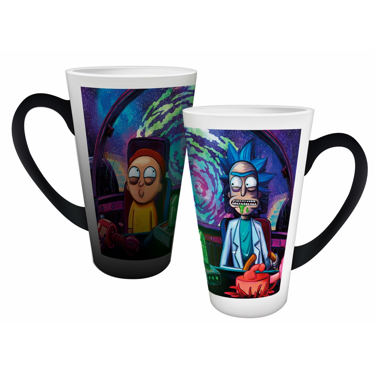 TAZA PERSONALIZADA NAVE RICK Y MORTY MODELO CONICA MAGICA 17 OZ