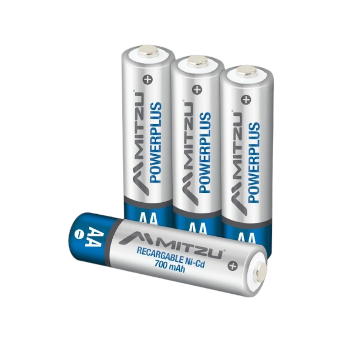 Pilas Baterías AA Recargables Mitzu 700 Mah Con 4 Piezas NICD