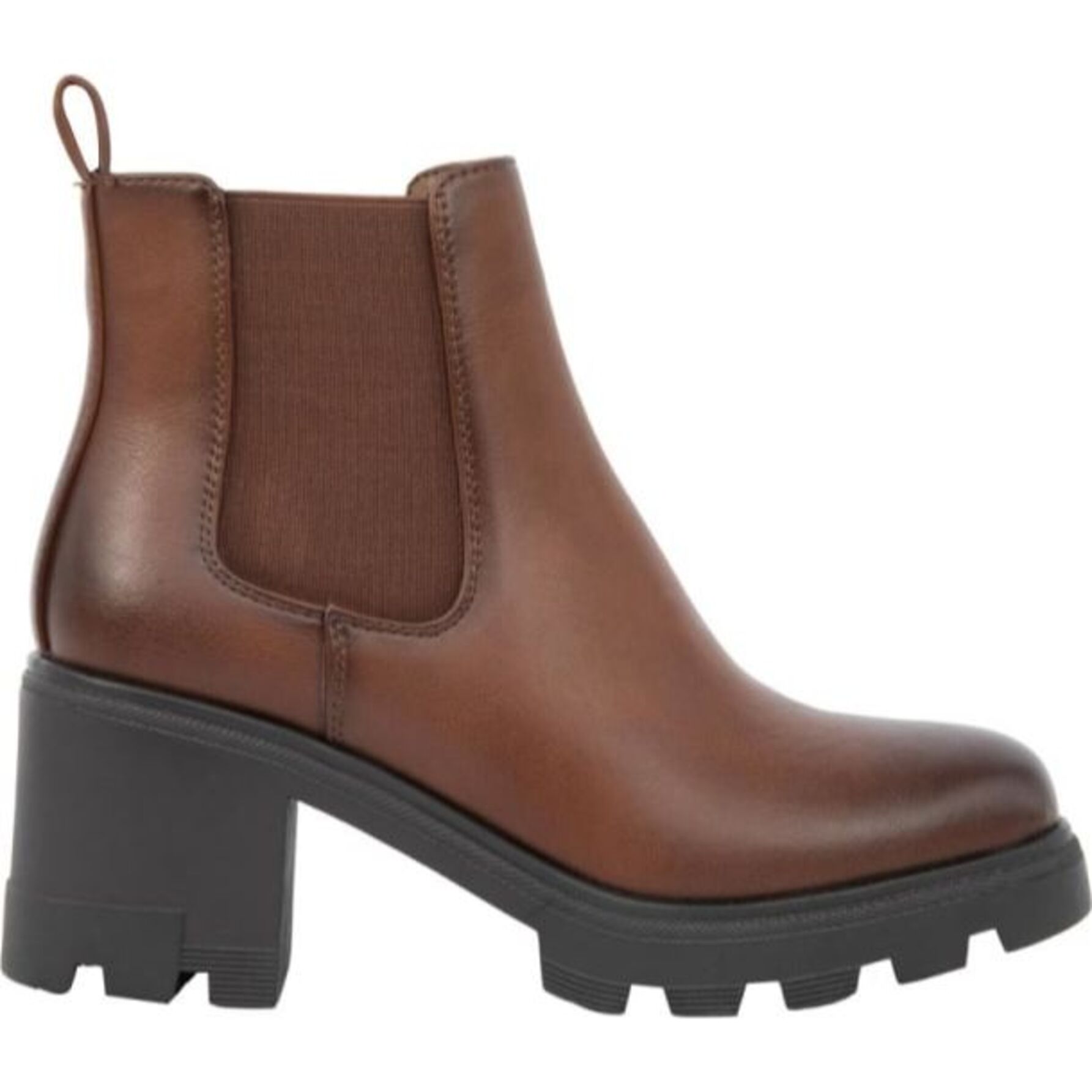 Botas para mujer, tipo Chelsea, con acabado napa, color cognac, marca Tierra Bendita, mod. 1141431