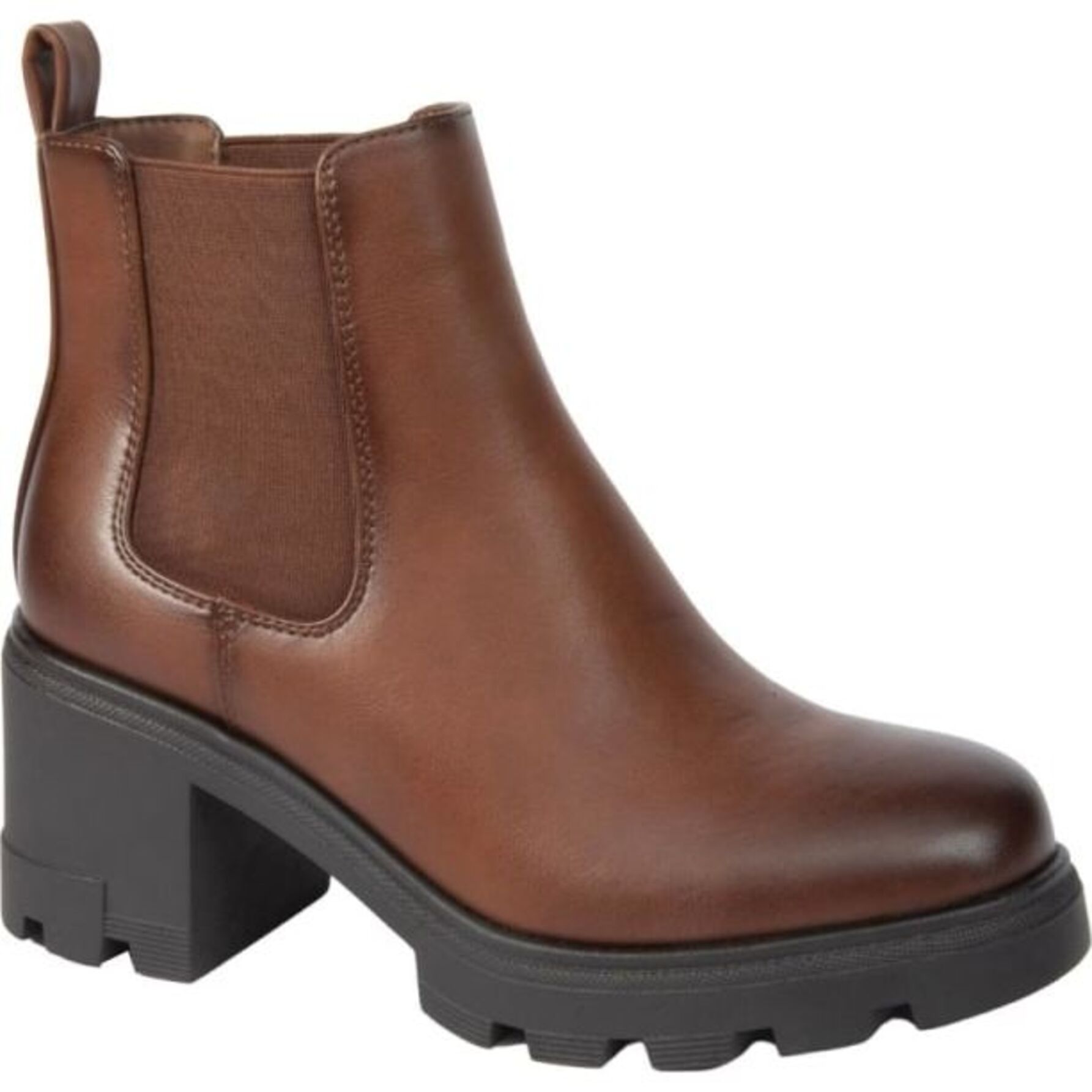 Botas para mujer, tipo Chelsea, con acabado napa, color cognac, marca Tierra Bendita, mod. 1141431