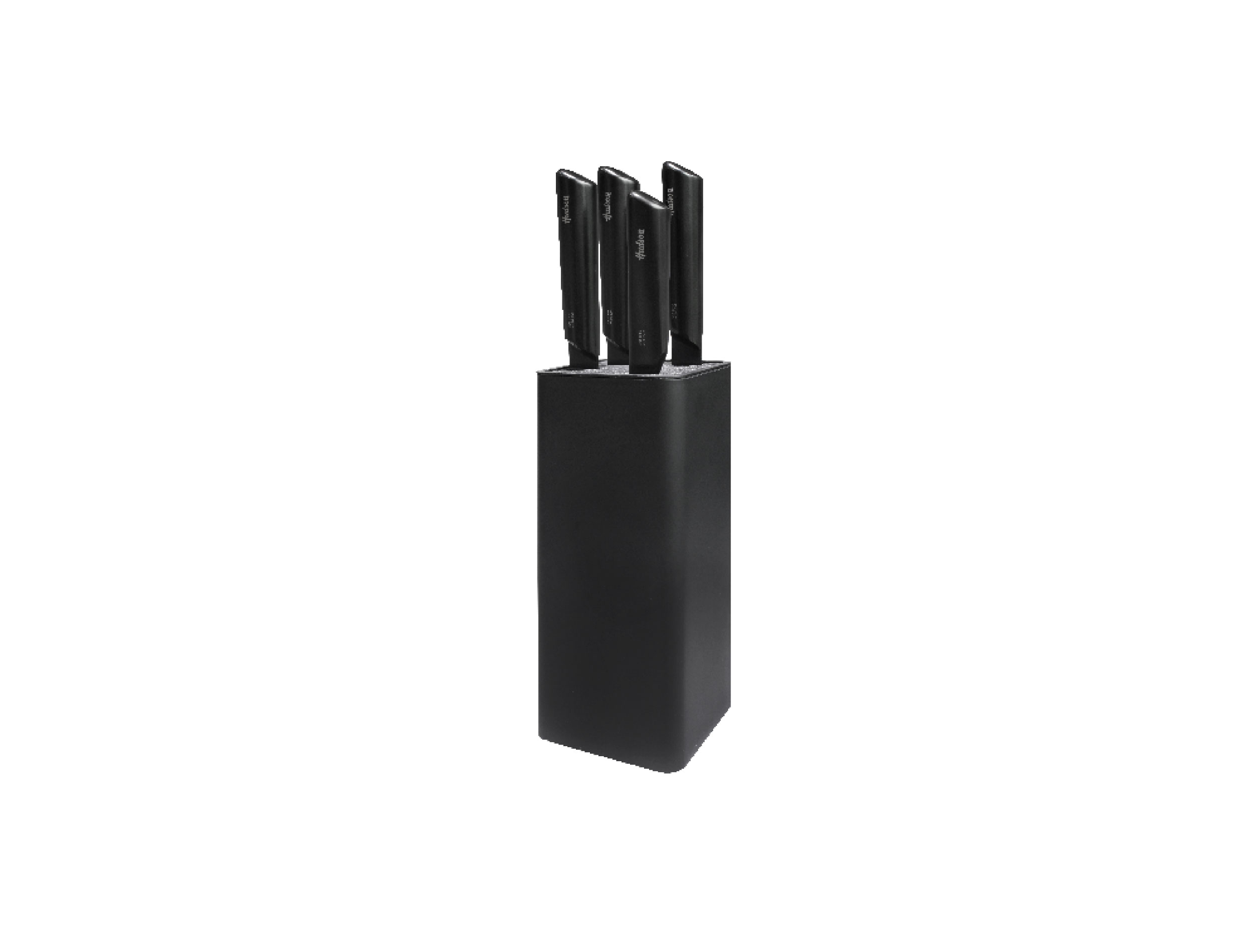 Set de 4 cuchillos linea design huevo inox c/antiadherente negro