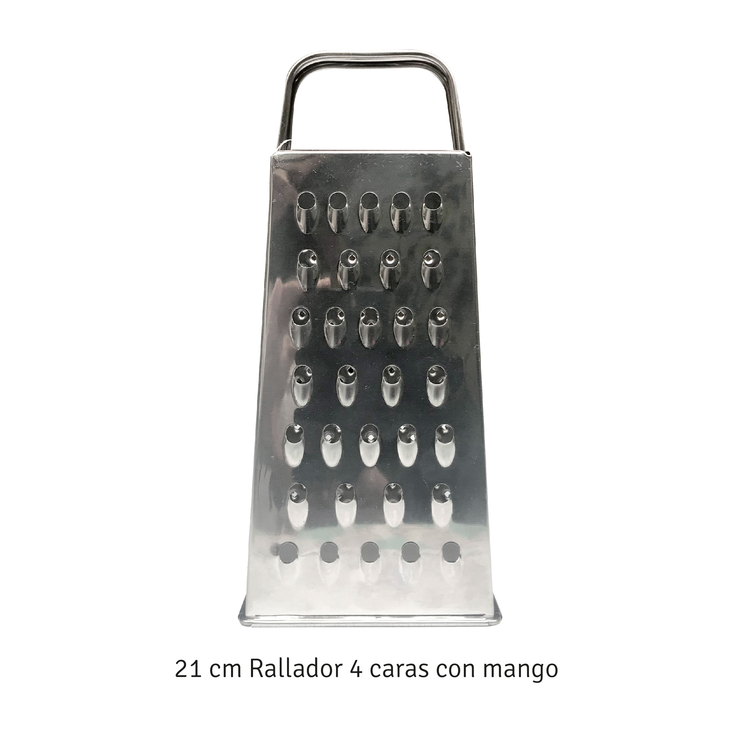 Rallador economico 4 caras acero inoxidable (altura 21cm)