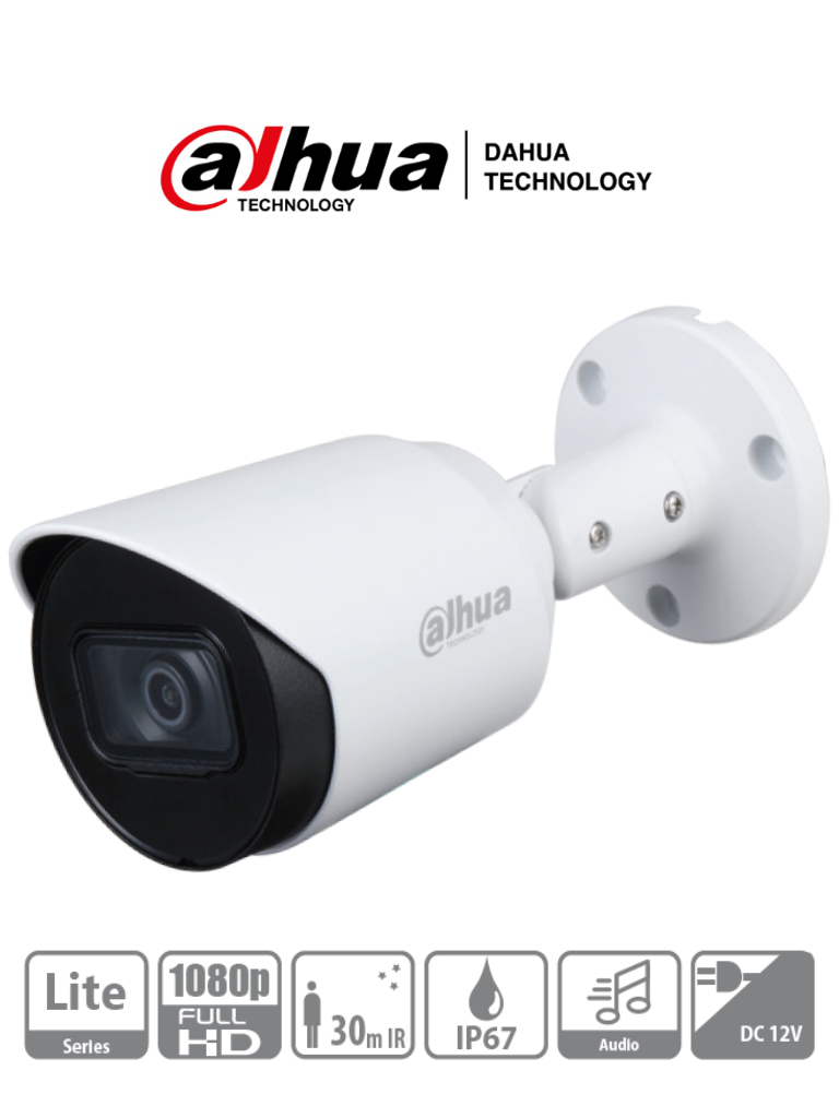 Cámara  Dahua Bullet HDCVI 2MP/Micrófono Integrado