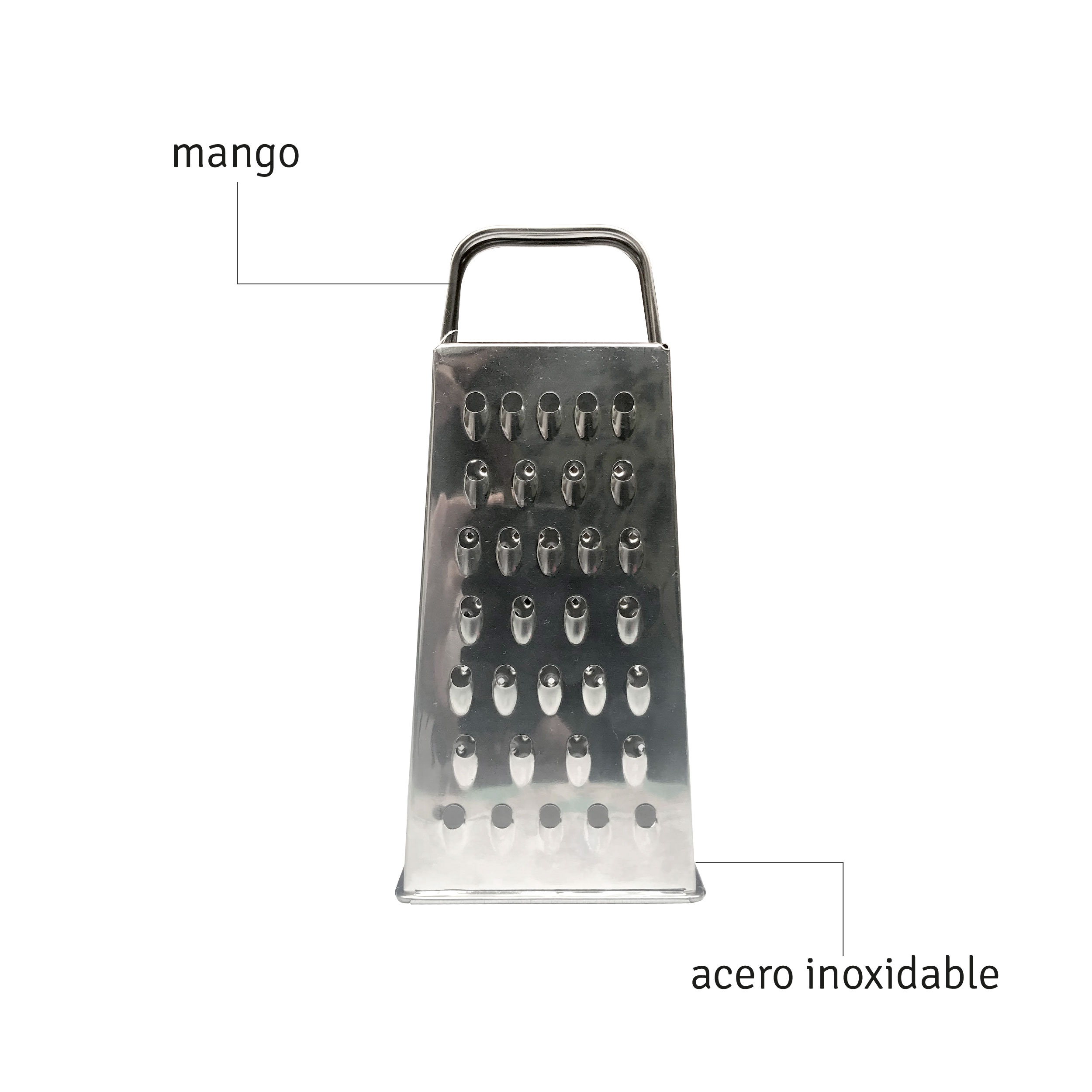 Rallador economico 4 caras acero inoxidable (altura 21cm)