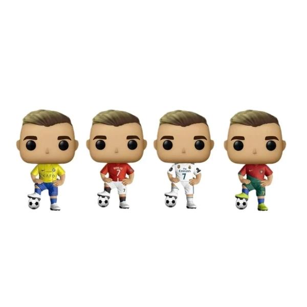 Paquete 4 Funkos Fútbol Cristiano Ronaldo: Portugal, Manchester, Madrid y Al Nassr