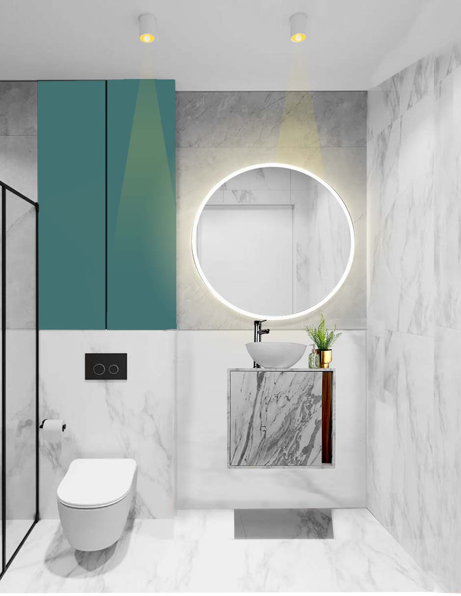 Gabinete Para Baño MIA Con Ovalin Y Llave Minimalista