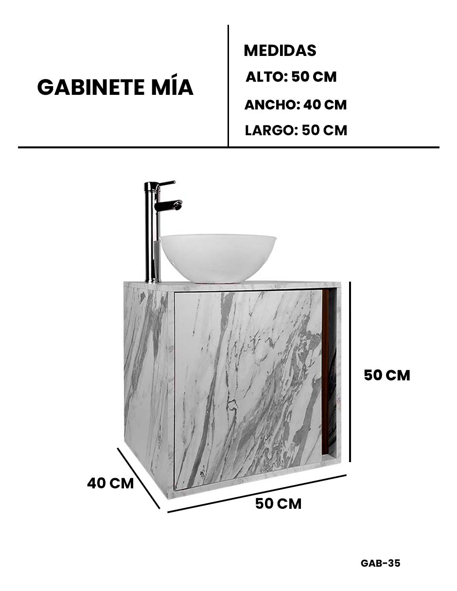 Gabinete Para Baño MIA Con Ovalin Y Llave Minimalista