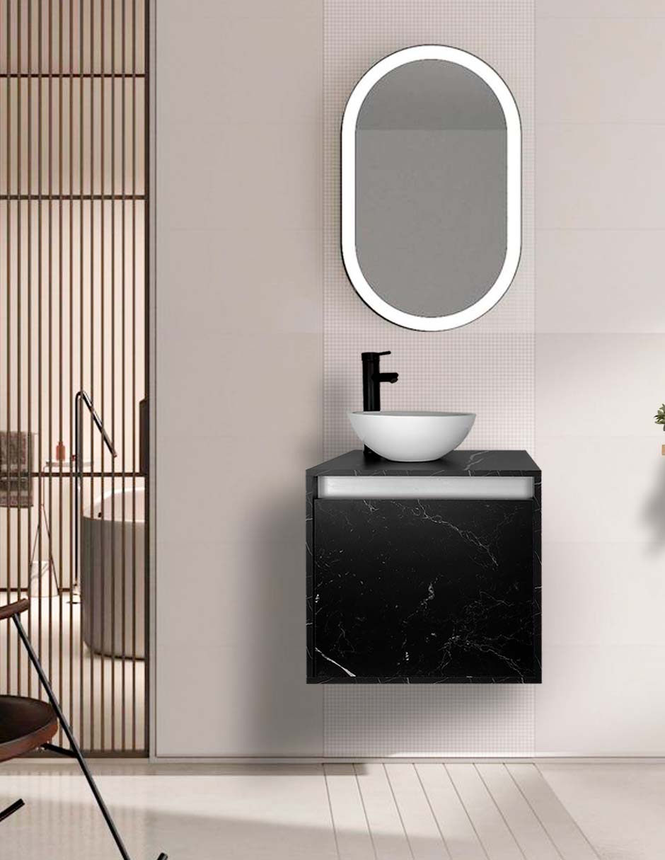 Gabinete Para Baño PHÍA Con Lavabo Y Llave Minimalista