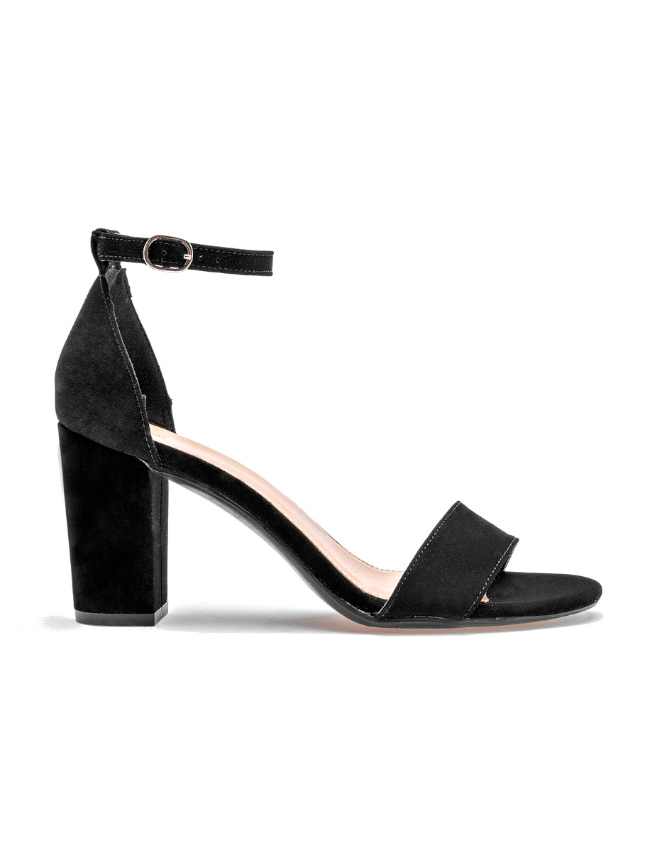 sandalia con tacon color negro