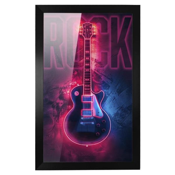 Cuadro Decorativo Diseño Guitarra Papel Metálico Textura Brillante 47x34 cm