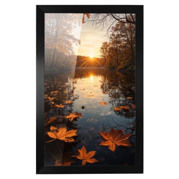 Cuadro Decorativo Diseño Otoño Papel Metálico Textura Brillante 47x34 cm