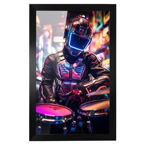 Cuadro Decorativo Diseño Drums Papel Metálico Textura Brillante 69x49 cm