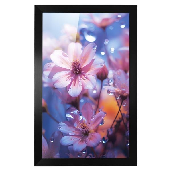 Cuadro Decorativo Diseño Flores Papel Metálico Textura Brillante 69x49 cm
