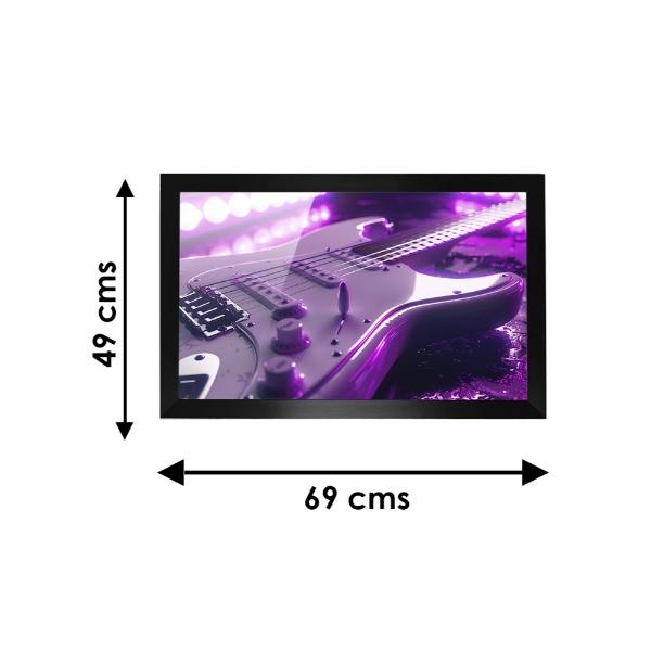 Cuadro Decorativo Diseño Guitarra Papel Metálico Textura Brillante 69x49 cm