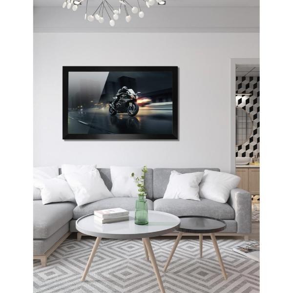 Cuadro Decorativo Diseño Moto Papel Metálico Textura Brillante 47x34 cm