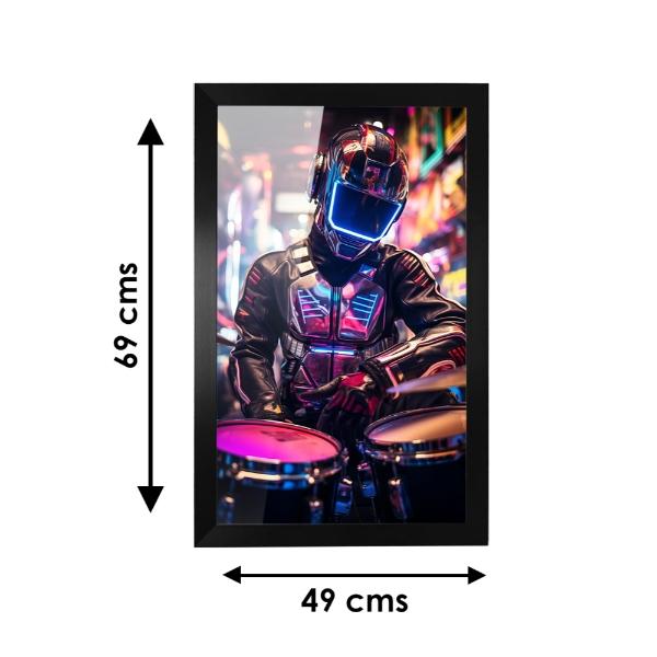 Cuadro Decorativo Diseño Drums Papel Metálico Textura Brillante 69x49 cm