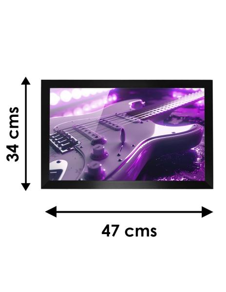 Cuadro Decorativo Diseño Guitarra Papel Metálico Textura Brillante 47x34 cm