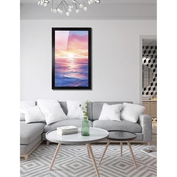 Cuadro Decorativo Diseño Paisaje Papel Metálico Textura Brillante 69x49 cm