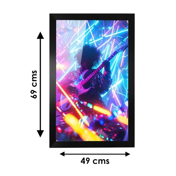 Cuadro Decorativo Diseño Toca guitarra Papel Metálico Textura Brillante 69x49 cm