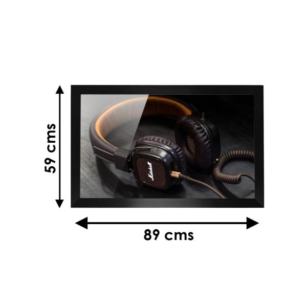 Cuadro Decorativo Diseño Audifonos Papel Metálico Textura Brillante 89x59 cm
