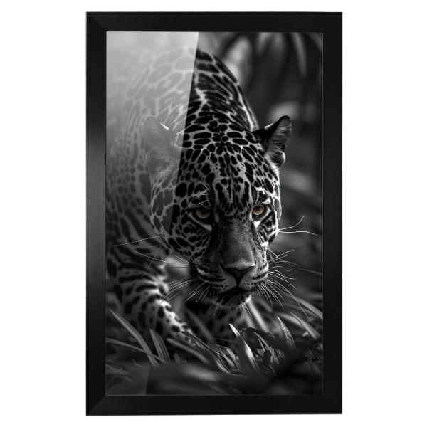 Cuadro Decorativo Diseño Jaguar Papel Metálico Textura Brillante 69x49 cm
