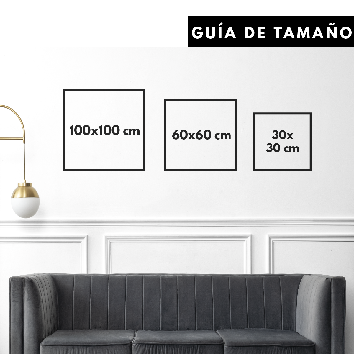 Cuadro Canva Decorativo Alas Doradas 80X80 cm.