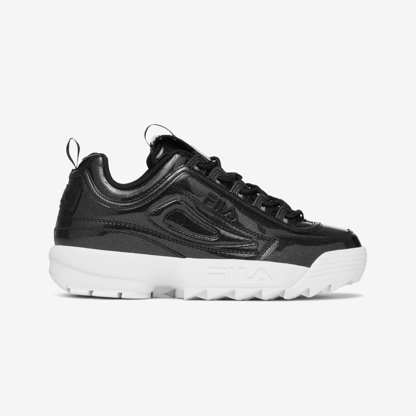Tenis Fila Disruptor Shine Negro Glitter de Dama Original