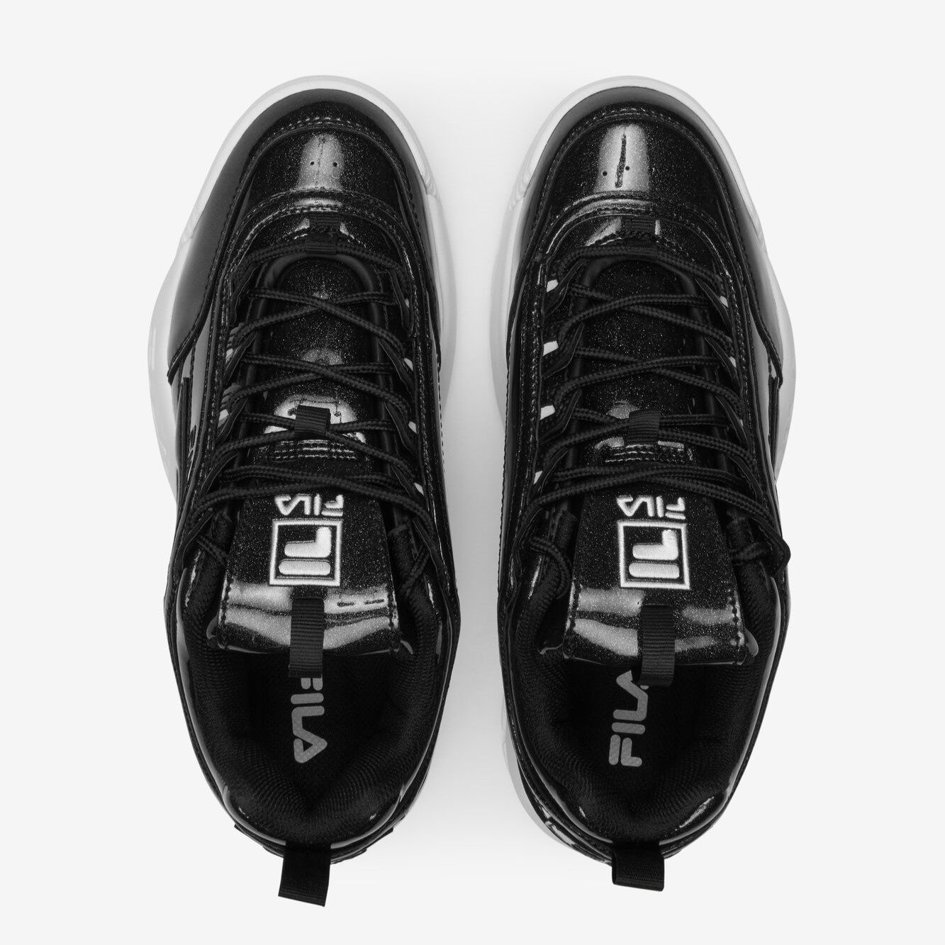 Tenis Fila Disruptor Shine Negro Glitter de Dama Original