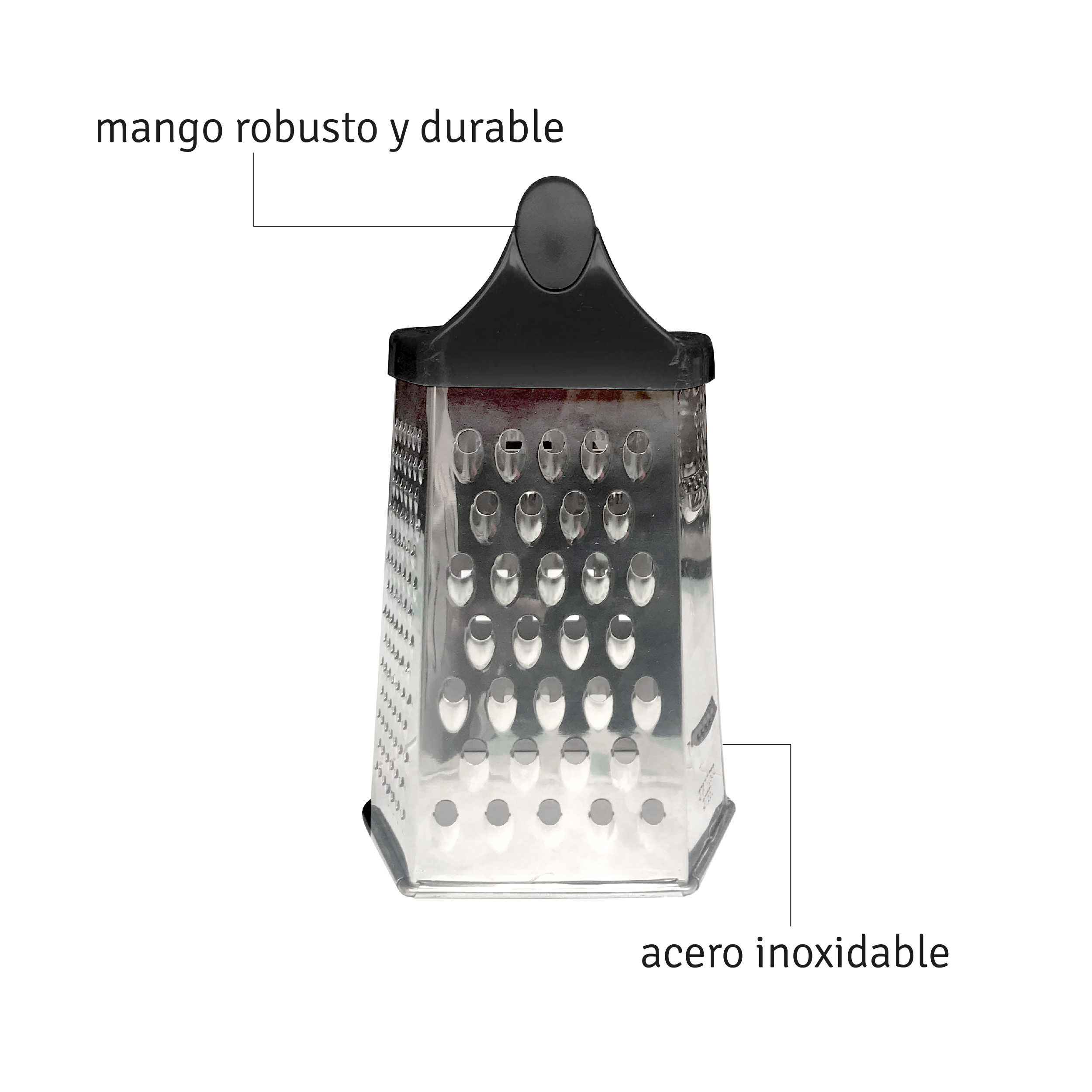 Rallador Hexagonal Hudson De Acero Inoxidable 6 Caras 20 Cm