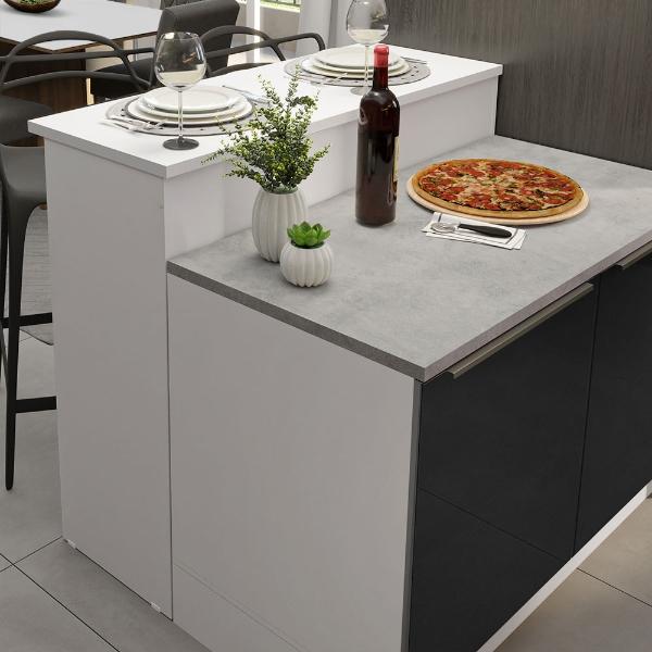 Isla de Cocina con Encimera y Mostrador Madesa Lux 120cm BN