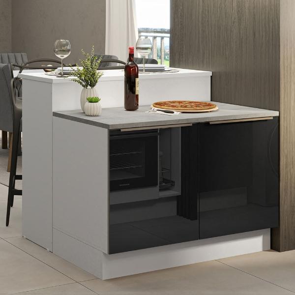 Isla de Cocina con Encimera y Mostrador Madesa Lux 120cm BN