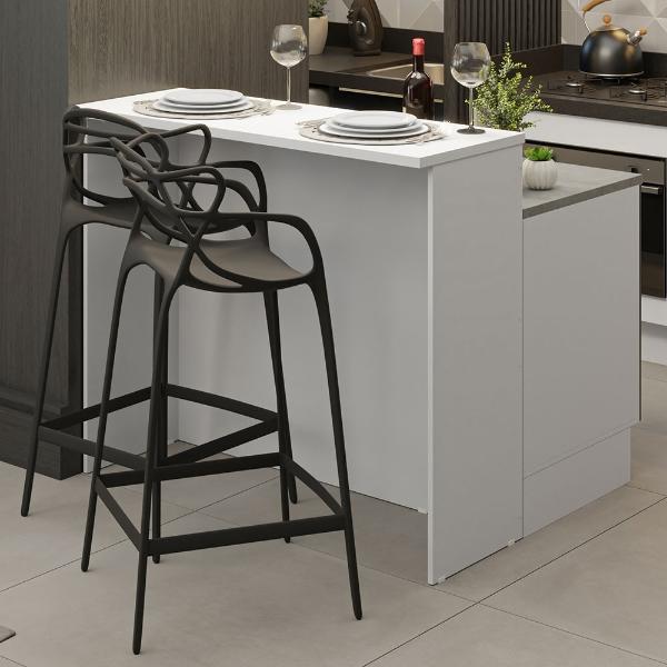 Isla de Cocina con Encimera y Mostrador Madesa Lux 120cm BN