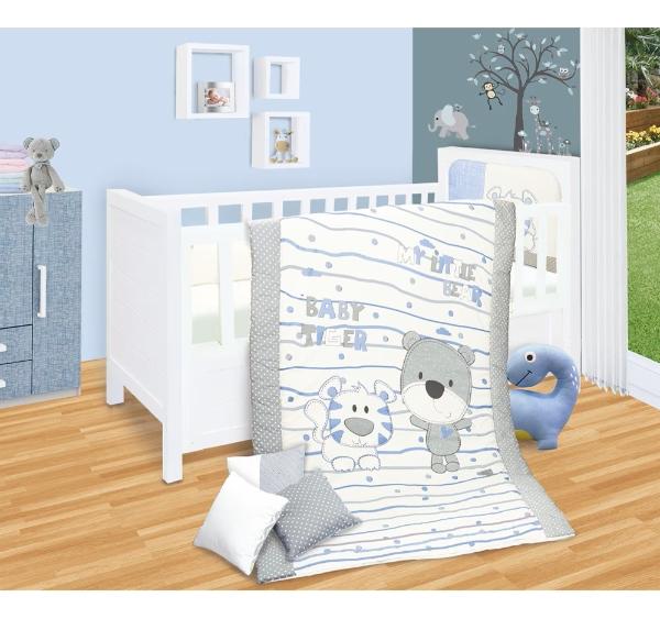 Set Edredon Cuna Cama Corral Baby Baby 6 Piezas Boy Amiguitos