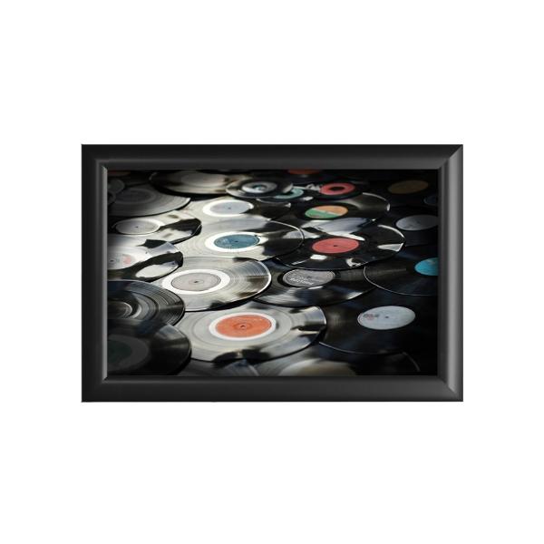 Cuadro Decorativo Diseño Discos Papel Metálico Textura Mate 89x59 cm