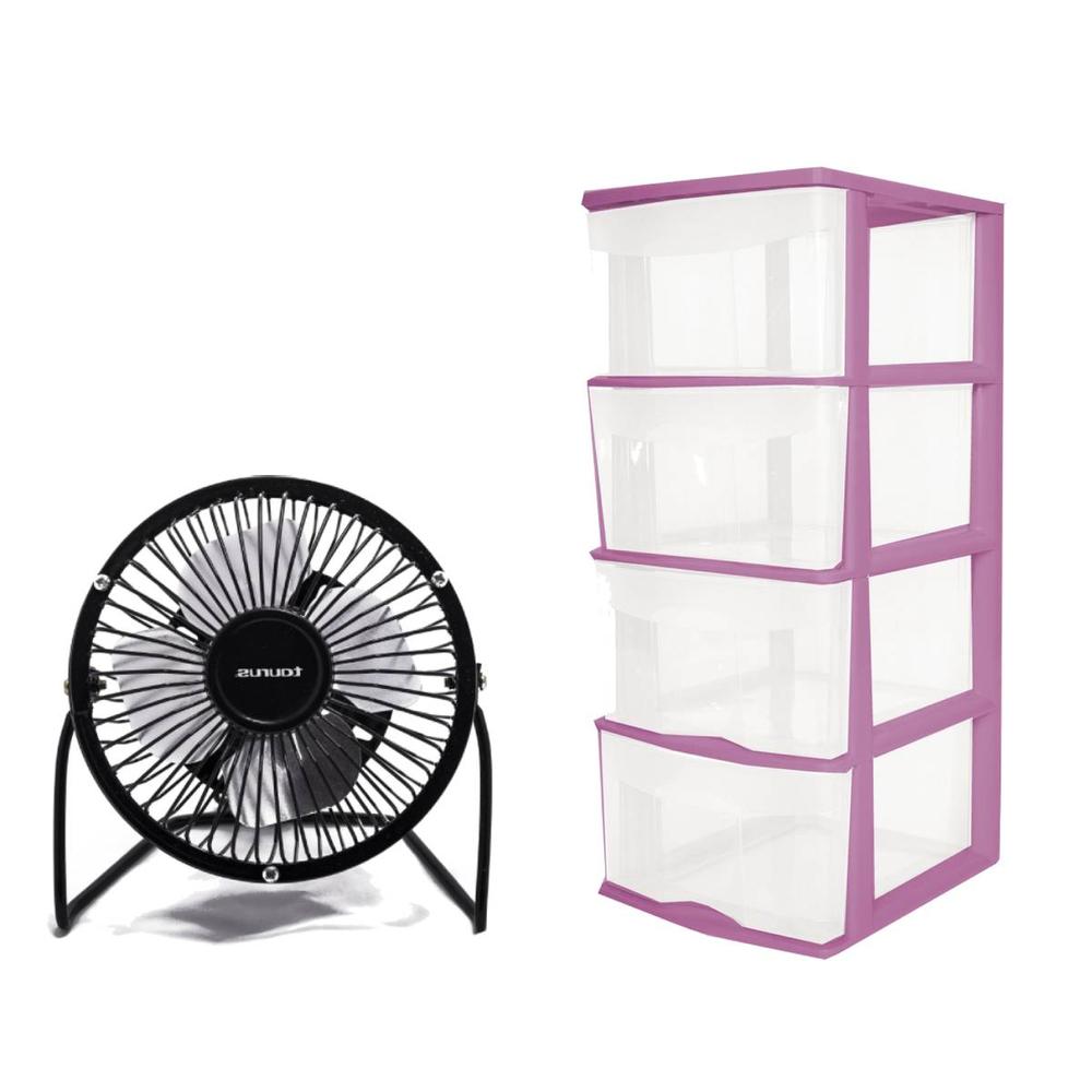 COMBO VENTILADOR DE 10CM 4 PUL+ ORGANIZADOR 4 CAJONES