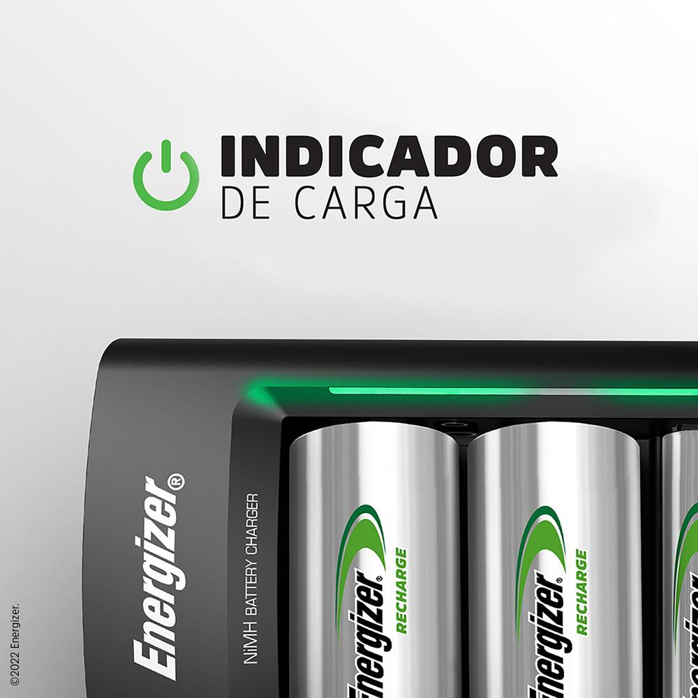 Cargador Universal Pilas Energizer + 4 Pilas Recargables Aa 1.2v