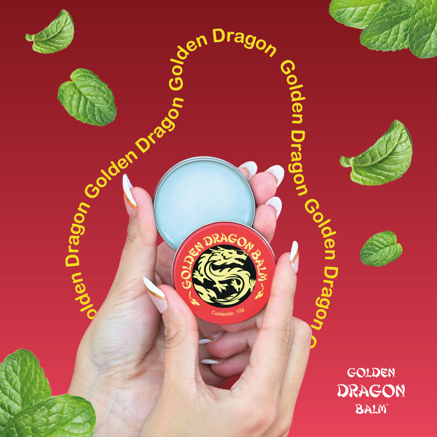Anahuac Golden Dragon Balm Pomada Herbal Paquete 4 pzas 12g c/u Alivia Dolores Musculares, Articulares y Tensión Corporal, Sensación de Calor Relajante