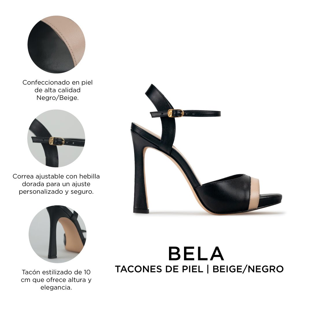 Zapatillas De Tacón Davenia De Piel Sandalia Para Dama Bela 1