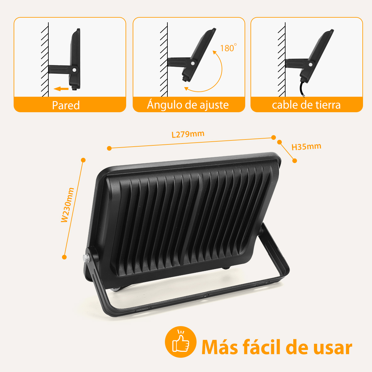 Reflector Led 200w Slim Ip65 Negro Luz Blanco Frio Exterior
