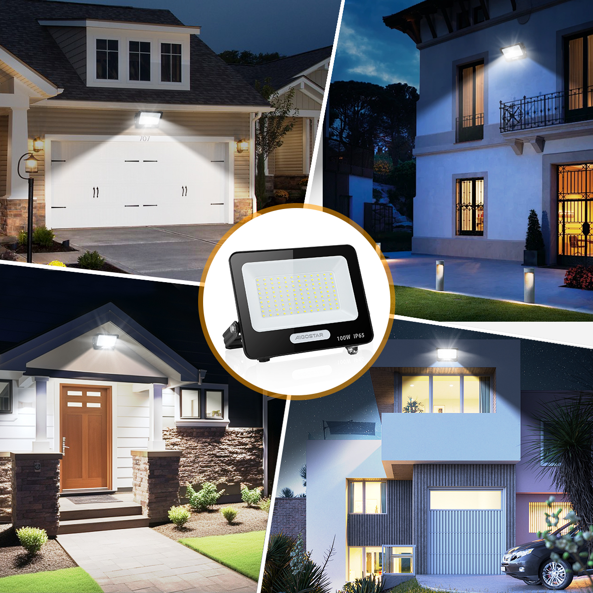 Reflector Led 100w Slim Ip65 Negro Luz Blanco Fro Exterior