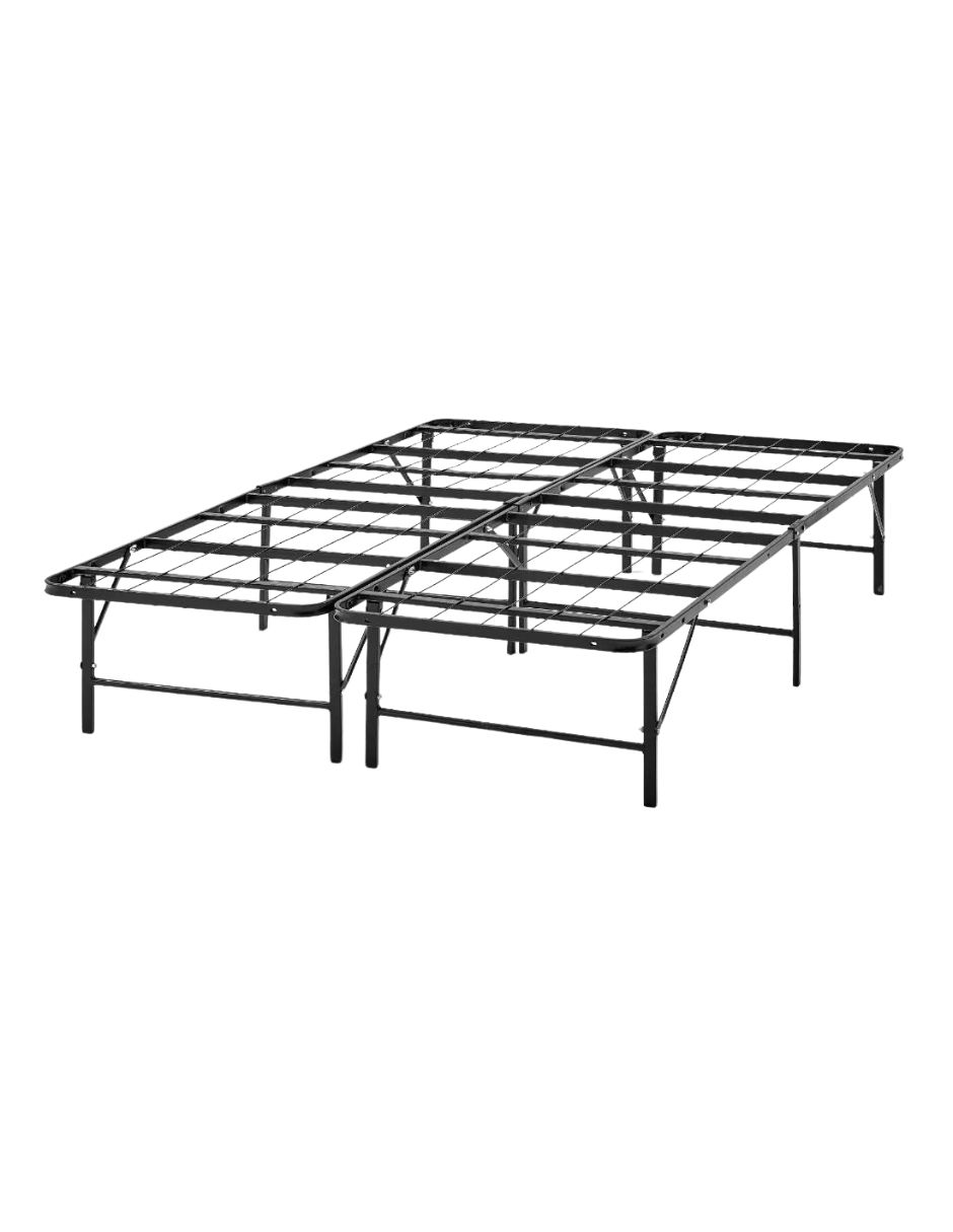 Base Plegable Matrimonial Acero Negro 134 cm x 188 cm x 36 cm Resistente Práctica